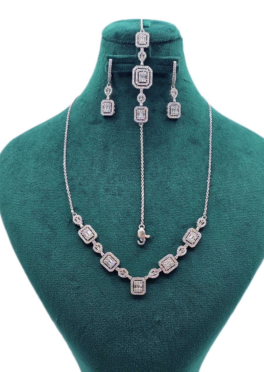 سرویس نقره زنانه جواهری  با عیار 925 ضد حساسیت