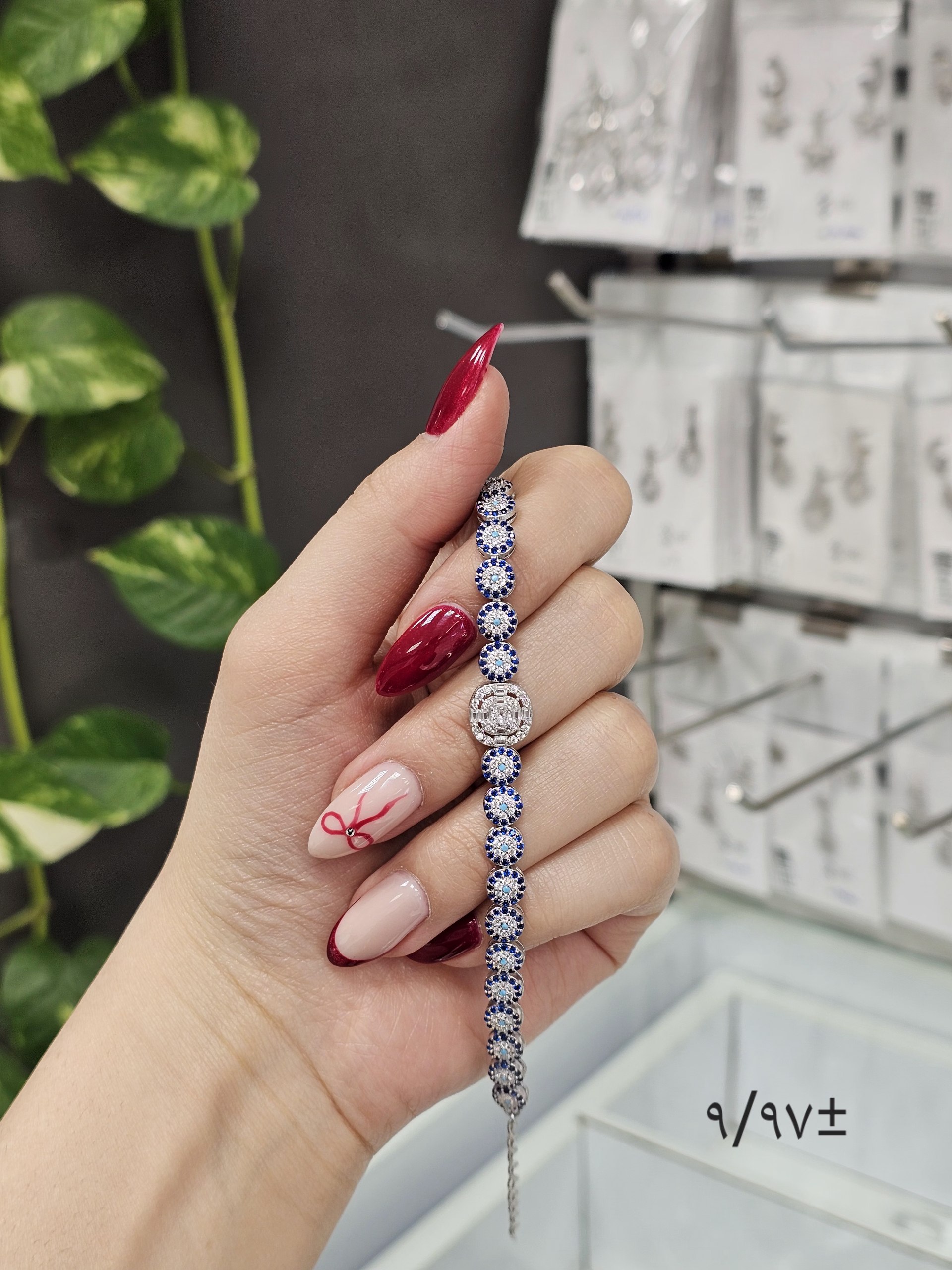 دستبند نقره جواهری