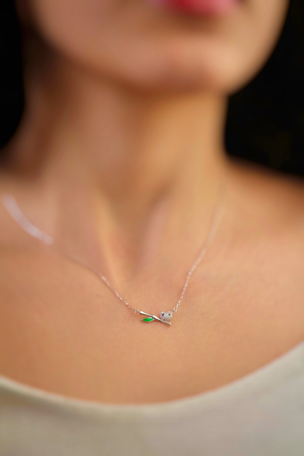 تصویر گردنبند نقره پاندا کد mno1 