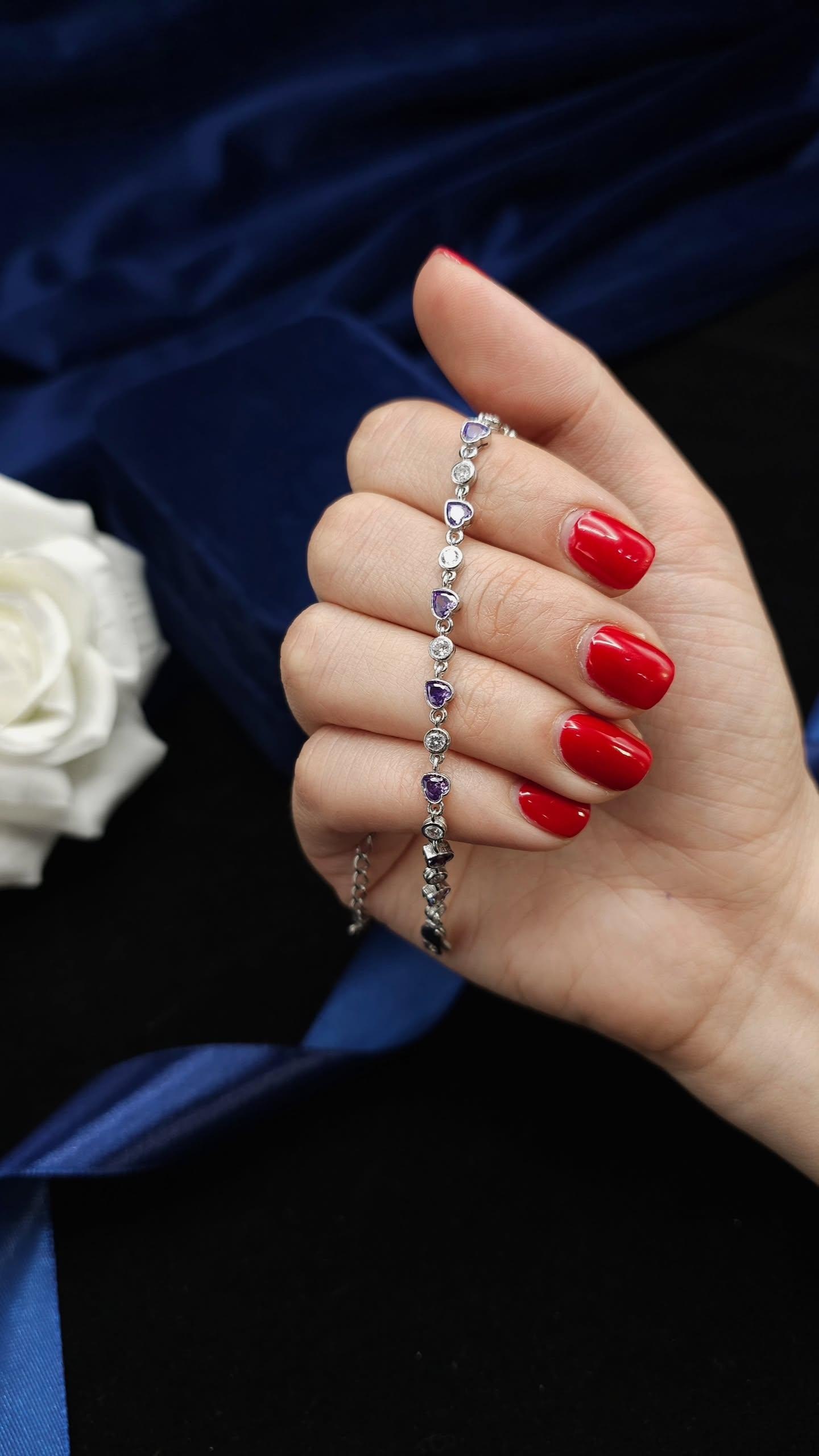 فروش ویژه دستبند نقره طرح آمیتیست | گالری مروارید⚜️